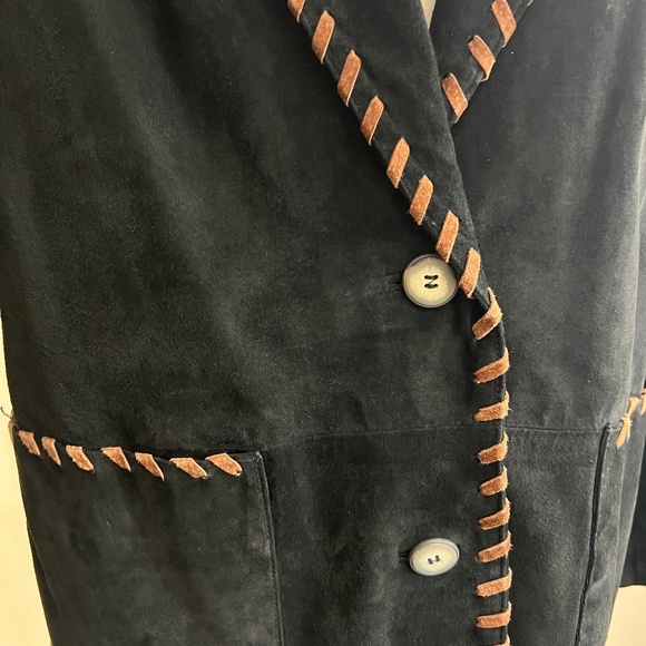Vintage La Nouvelle Renaissance Suede Leather Jacket - Size Large - Picture 5 of 7